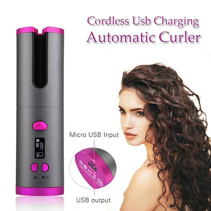 Auto Rotating Cordless Ceramic Hair Curler
