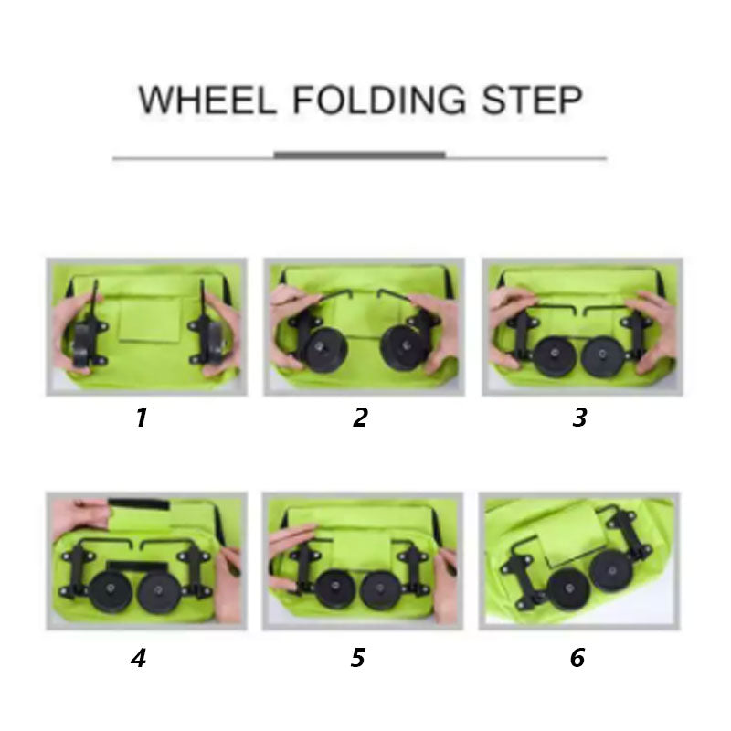Folding Shopping Bag Collapsible Trolley Bags with Wheels