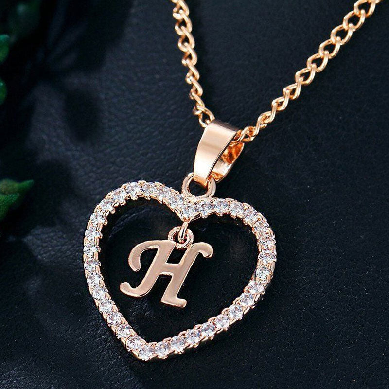 Heart A-Z Initial Letter Necklace