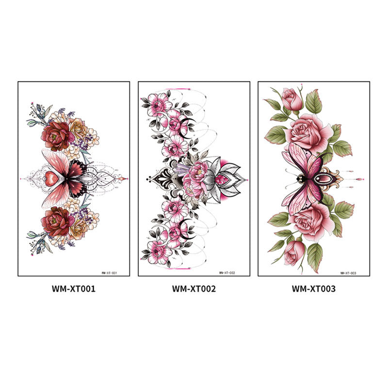 Color Wreath Clavicle Chest Flower Arm Tattoo Sticker