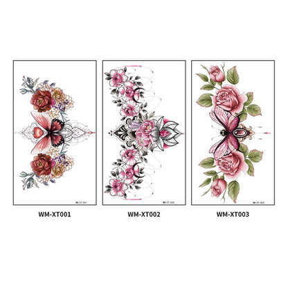 Color Wreath Clavicle Chest Flower Arm Tattoo Sticker