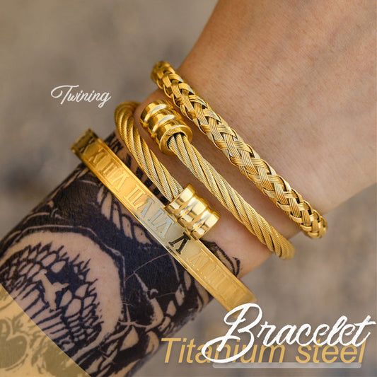 Titanium Steel Bracelet Set