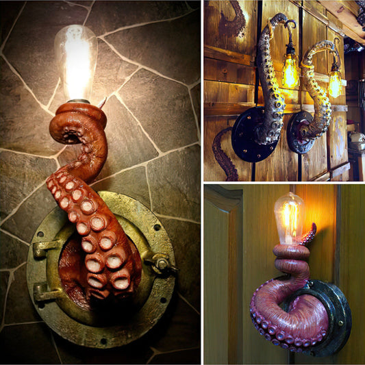 Retro Realistic Octopus Tentacle Wall Sconces