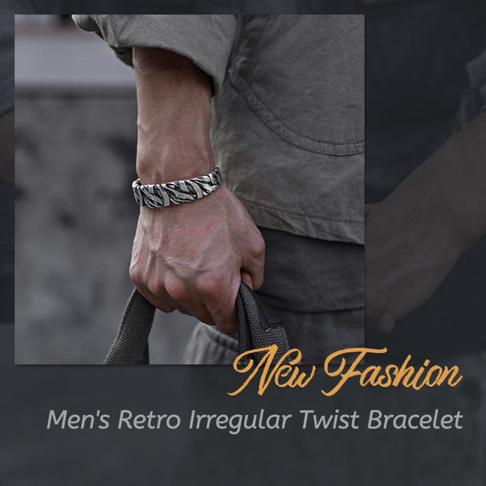 New Fashion Men's Retro Irregular Twist Bracelet