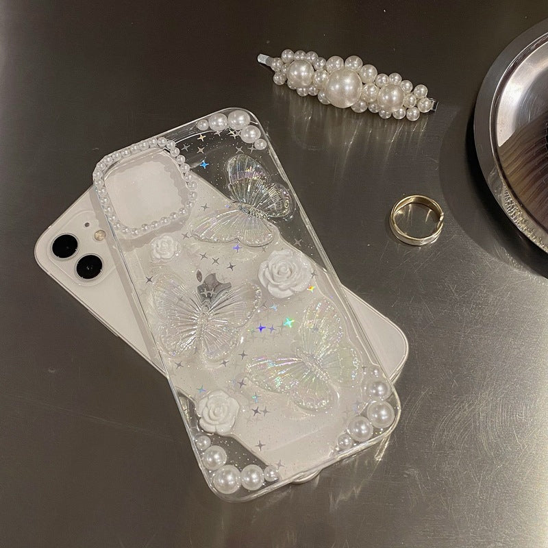 French Retro Epoxy Stereo Butterfly Apple Phone Case