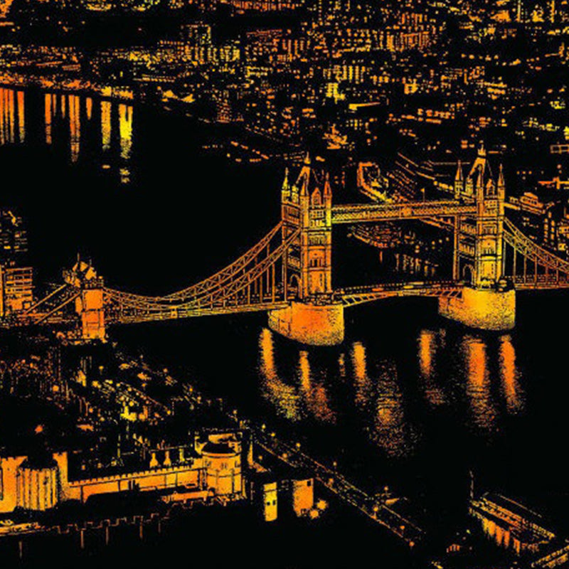 Scratch Painting World Sightseeing Pictures Scraping Image Drawing Paper Home Decoration