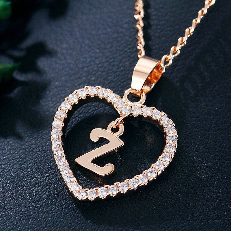 Heart A-Z Initial Letter Necklace