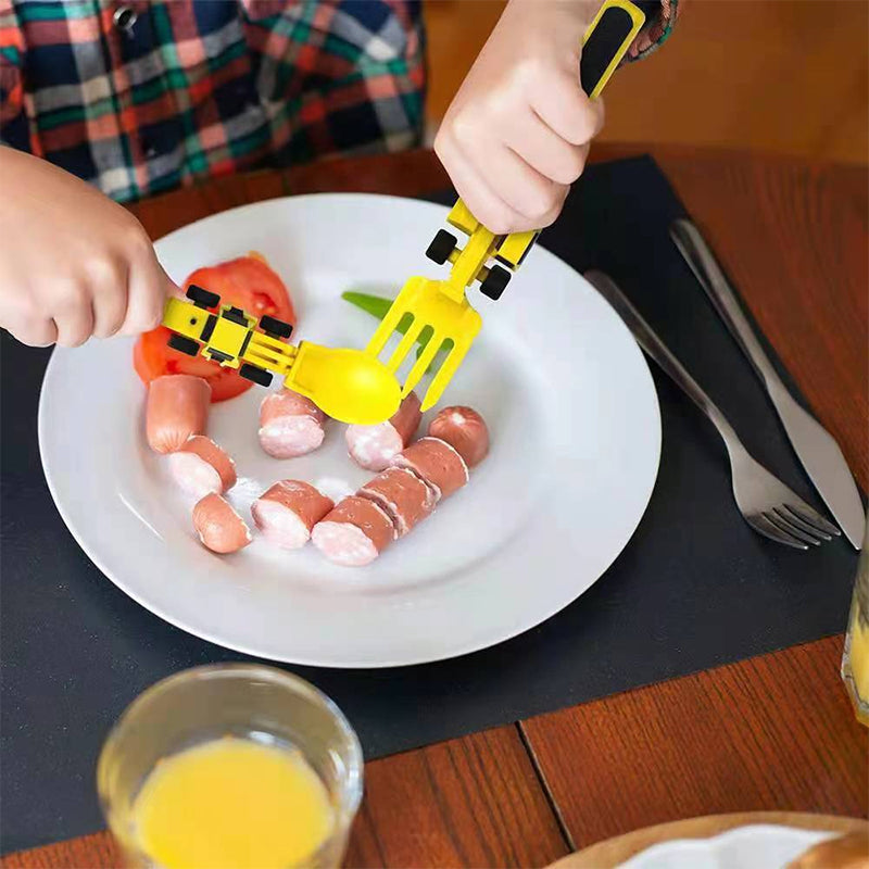 Kreatives Essbesteckset für Kinder/Bulldozer children's tableware
