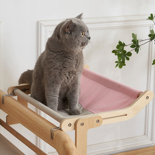 Wooden Window Cat Hanging Bed