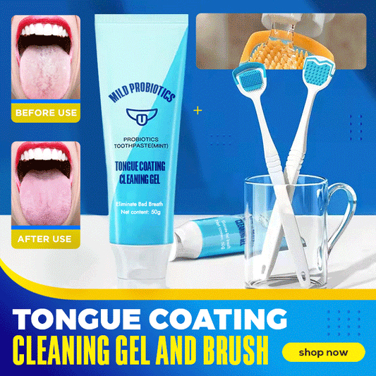 Tongue Coating Cleaning Gel and Brush