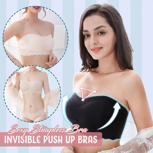 Women Sexy Strapless Bra Invisible Push Up Bras