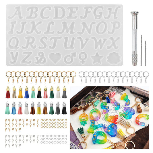Crystal Resin Epoxy 26 Letters Keychain Mould