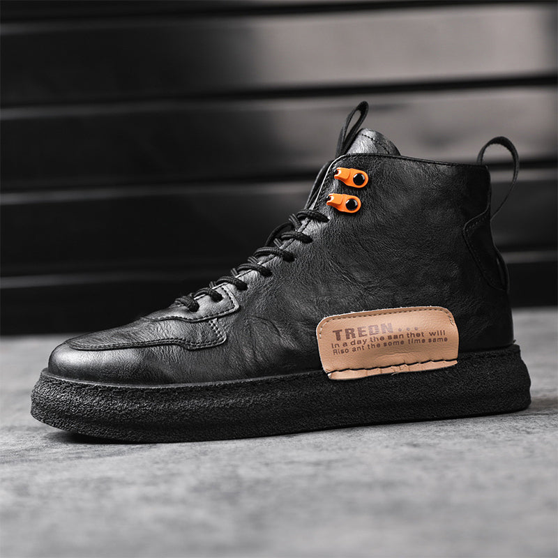 Men Letter Patch Lace-up Front Boots