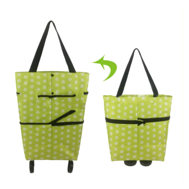 Folding Shopping Bag Collapsible Trolley Bags with Wheels