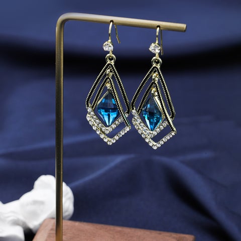 Rhombus Sapphire Earrings