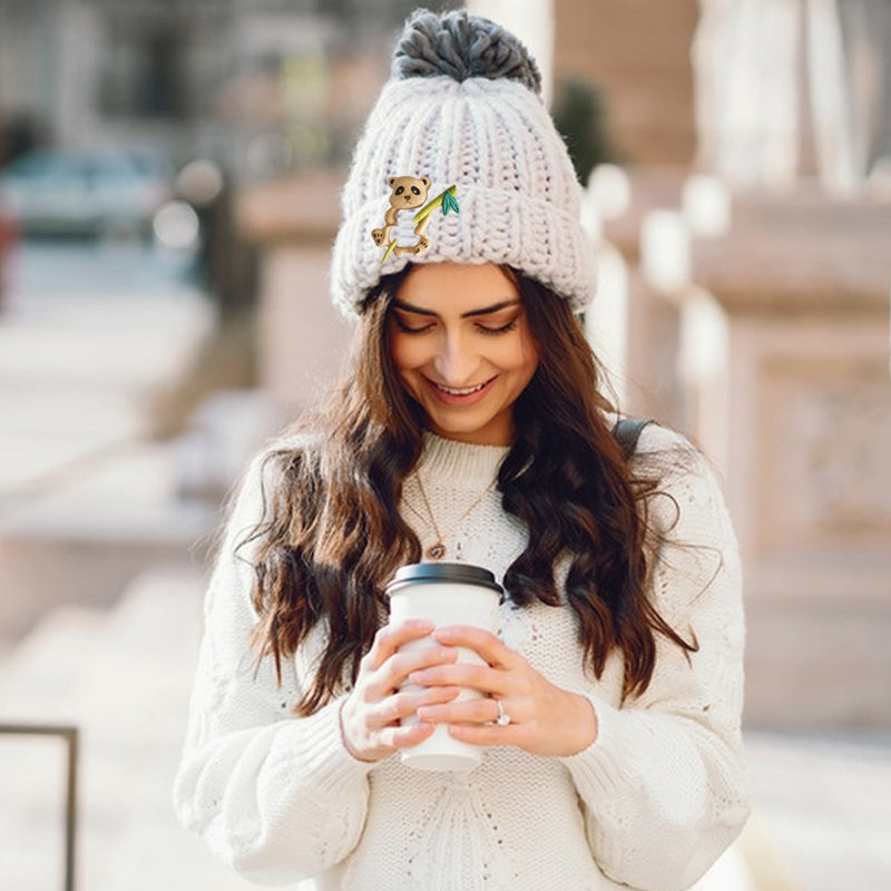 Cute Pet Series Woodcut Sweater Brooch-Little Panda