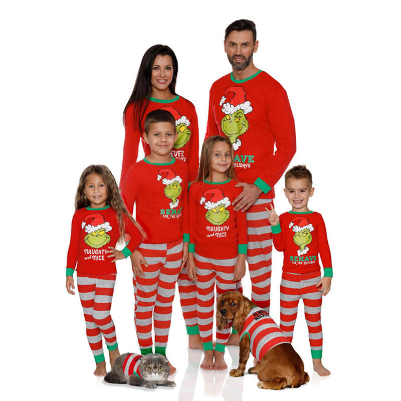 The Grinch Green Hair Monster Christmas Family Pajamas Sets