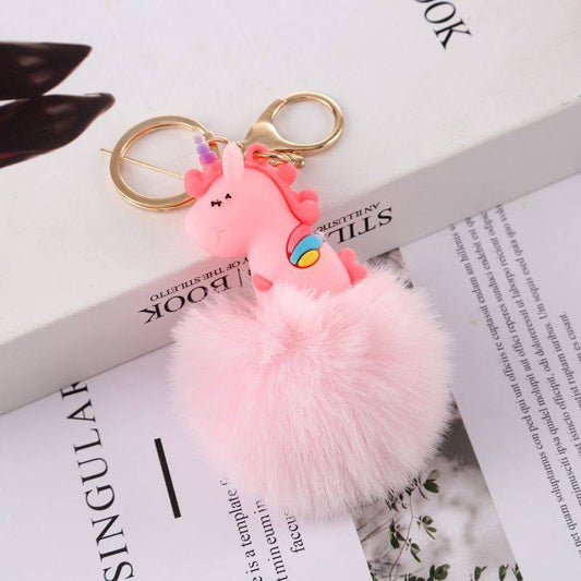 Soft Rubber Unicorn Keychain