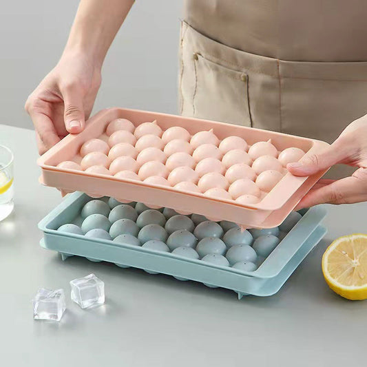 Round Ice Cube Tray with Lid Ice Ball Maker Mold