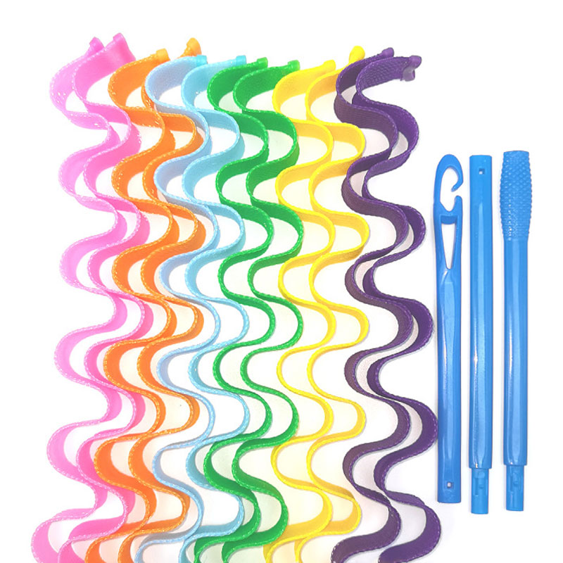 Spiral Curling No Heat Curling Iron With Hair Hook (24 Pcs)
