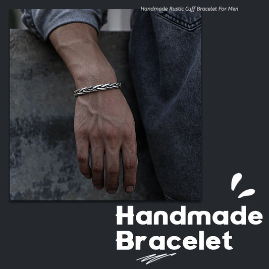 Handmade Rustic Cuff Bracelet For Men
