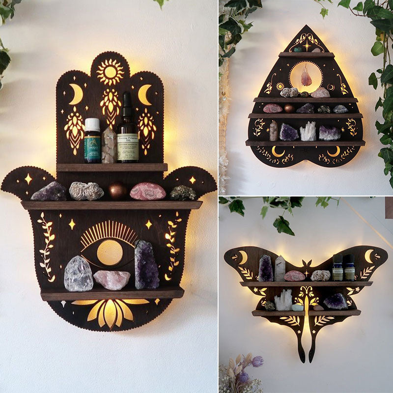 Luna Moth Lamp Crystal Shelf