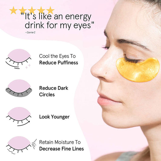 Under Eye Mask - Reduce Dark Circles (30 Pairs, Gold)
