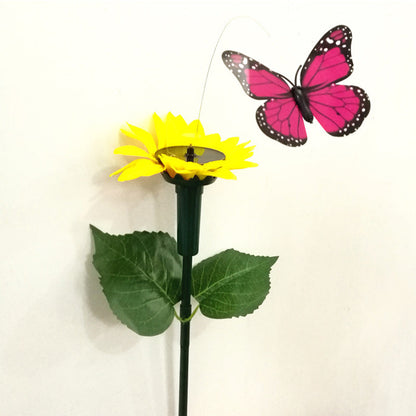 Solar Dancing Hummingbird With Sunflower