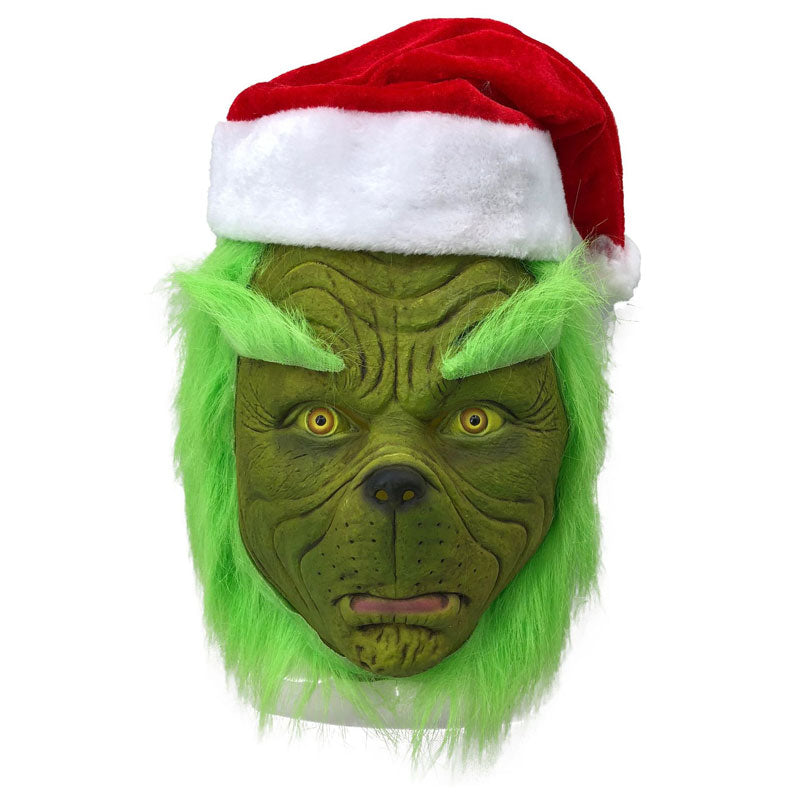 Christmas Freak Grinch Green Hairy Monster Latex Mask