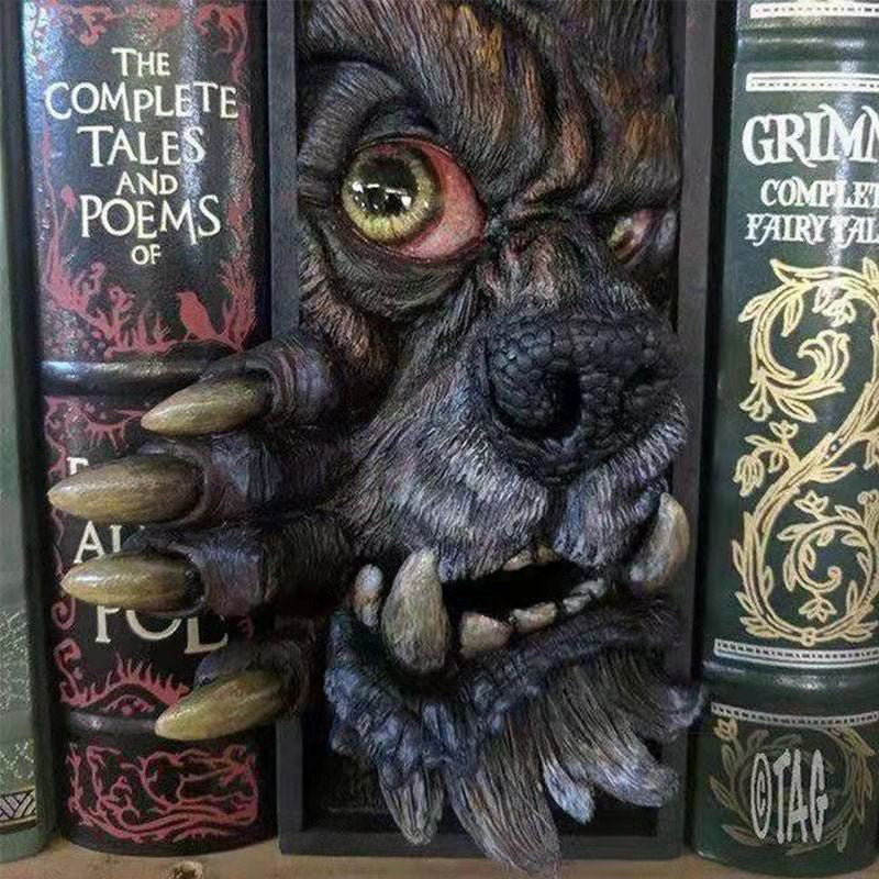 Monster Sculptures Bookends Bookshelf Decor