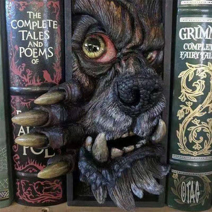 Monster Sculptures Bookends Bookshelf Decor