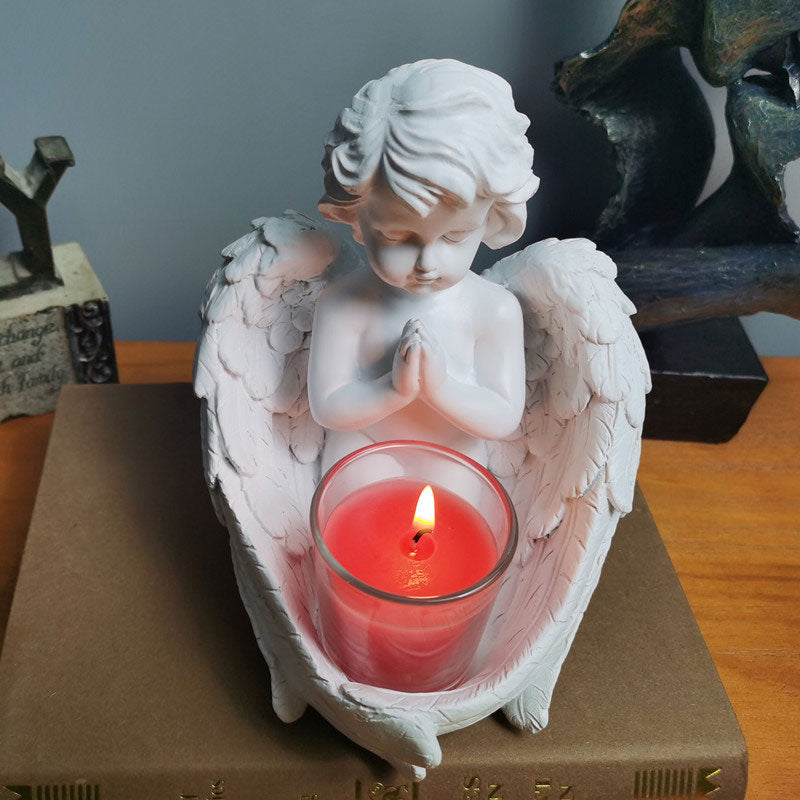 Angel Candlestick Resin Decoration