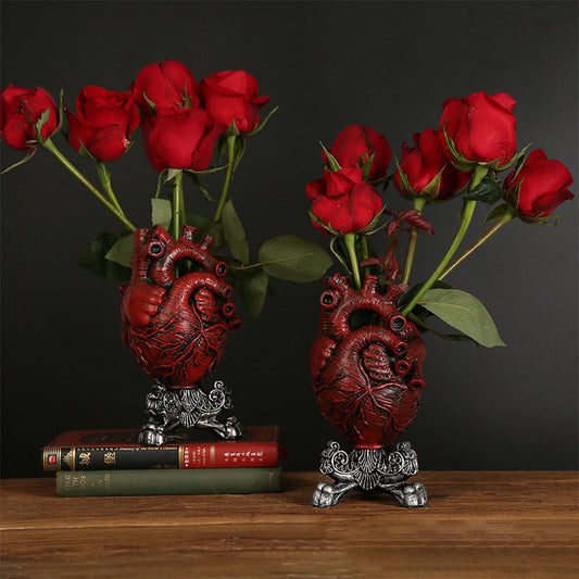 Red Anatomical Heart Vase