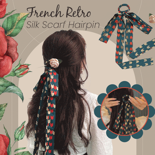 French Retro Silk Scarf Hairpin