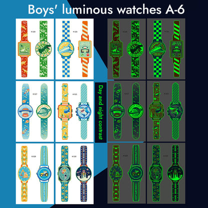 Cartoon Glowing Watch Tattoo Sticker (6 PCS)