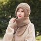Damen Verdickter Warmer Einteiliger Hutschal/Women's thickened warm one-piece hooded scarf