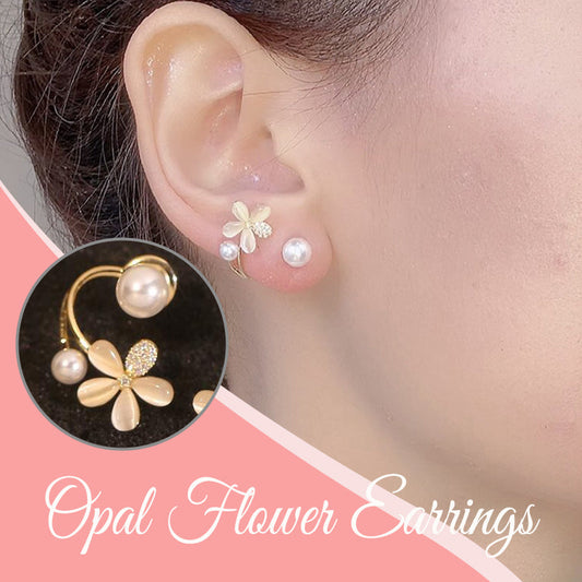 Opal Flower Earrings