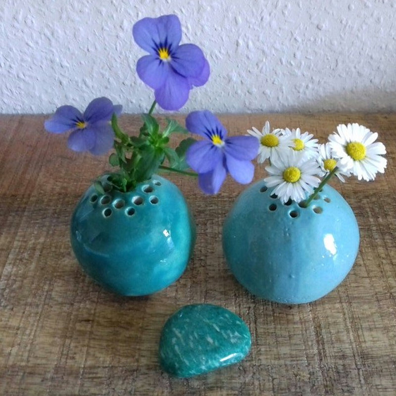 Ceramic Handmade Vase Flower Stone Table Decor