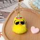 Mini Plush Duck Car Keychain