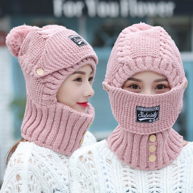 Windproof Warm Mask Scarf Integrated Cap