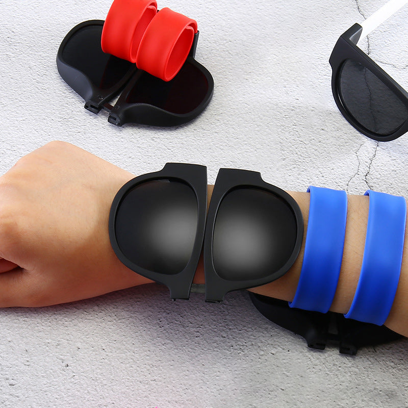 Folding Sunglasses with Slap Bracelet Arms