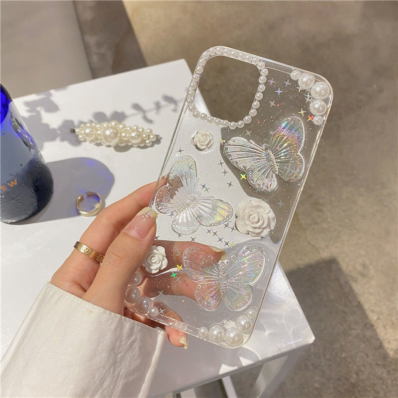 3D Pearl Butterfly Phone Case