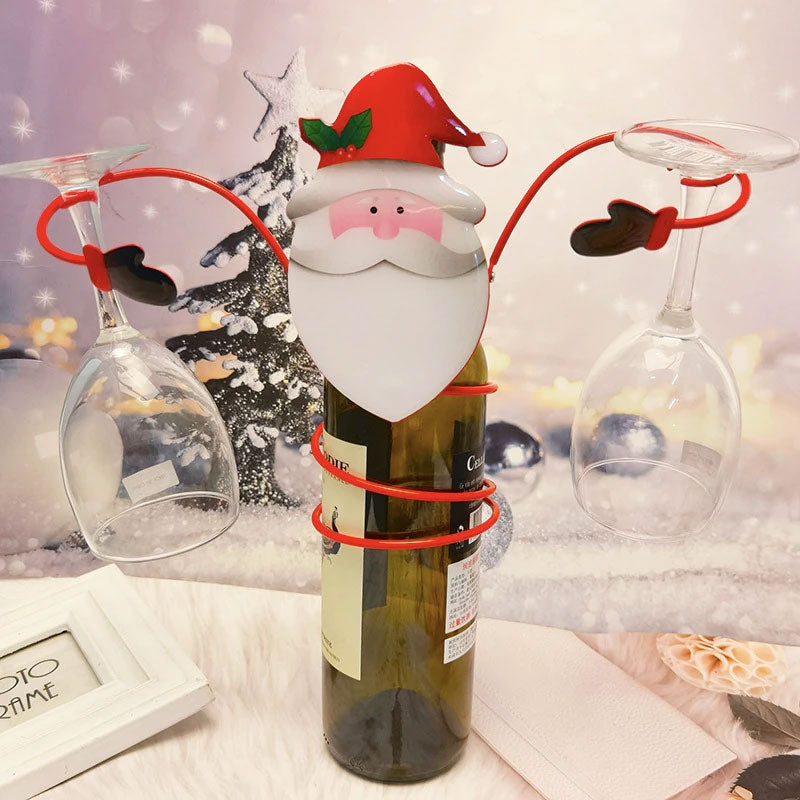 Christmas Wine Bottle Glass Shelf