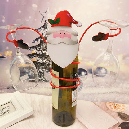 Christmas Wine Bottle Glass Shelf