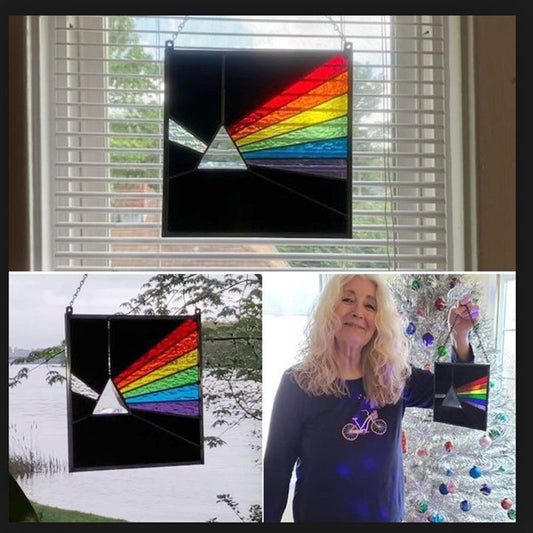 Stained Glass Panel Dark Side of the Moon Prism
