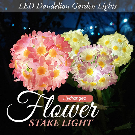 LED Dandelion Garden Lights Hydrangea Flower Stake Light