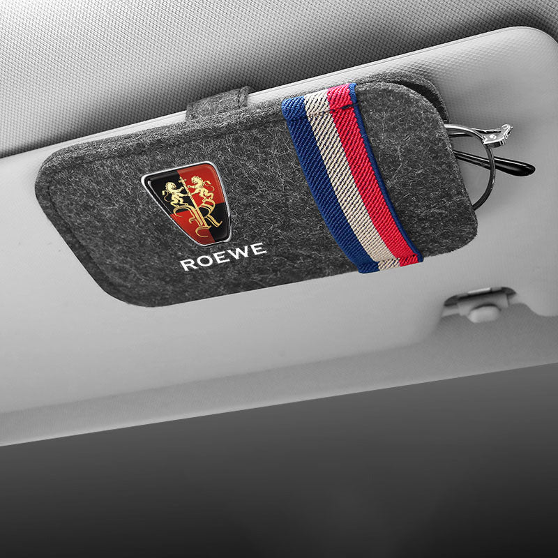 Car Visor Sunglasses Leather Holder