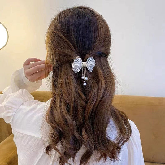 Pearl Bow Hair Clip