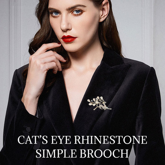 Cat's Eye Rhinestone Simple Brooch