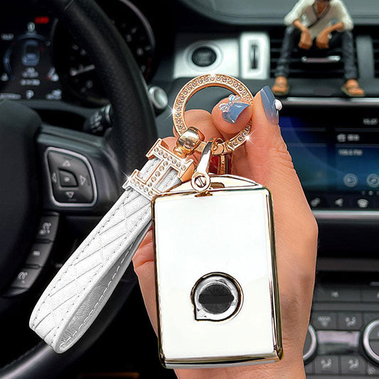 Volvo Car Key Case Rhinestones Keychain